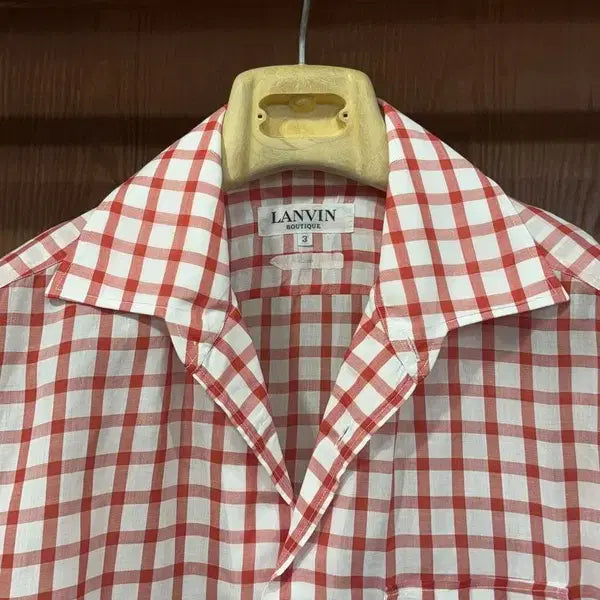 [BUNJANG] Lanvin Open Collar Pure Cotton Shirt (Size 100-105) / 랑방 오픈칼라 셔츠 100~105