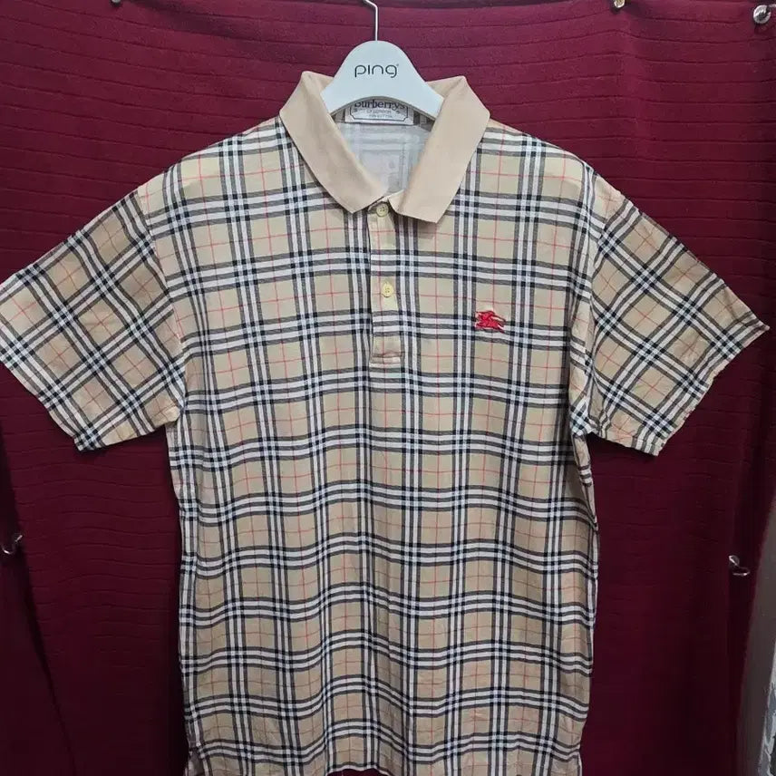 [BUNJANG] Burberry Classic Nova Check Short-Sleeve Polo Shirt / 버버리 클래식 노바체크 반팔 카라티