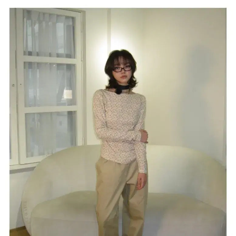 [BUNJANG] Tangerine Top Beige Flower / 탠저 탑 베이지플라워
