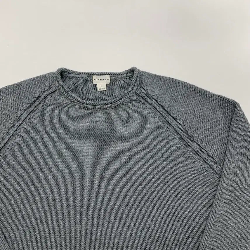 [BUNJANG] Club Monaco Cotton Knit Sweater Grey L / 클럽모나코 면니트 (L)