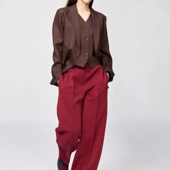 [BUNJANG] Uniqlo C Sweat Straight Pants Long Length Red 3XL / 유니클로C/ 스웨트스트레이트팬츠 긴기장 레드/ 3XL