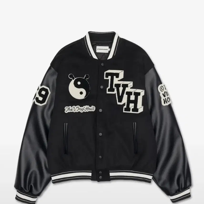 [BUNJANG] The Vinyl House Varsity Jacket Black L / 더바이닐하우스 바시티 자켓 블랙 L