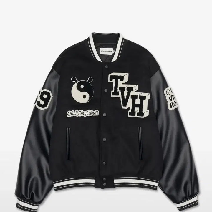 [BUNJANG] The Vinyl House Varsity Jacket Black L / 더바이닐하우스 바시티 자켓 블랙 L