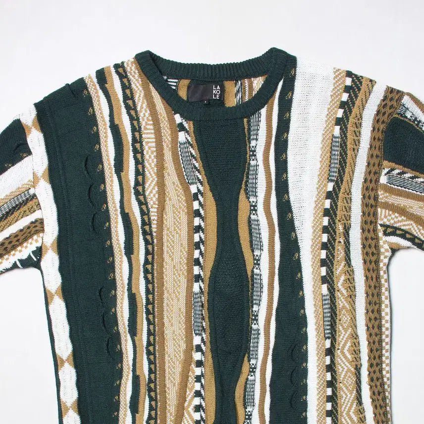[BUNJANG] 100 Old School Textured Knit Loose Fit Sweater M / 100 올드스쿨 텍스처니트 루즈핏 236