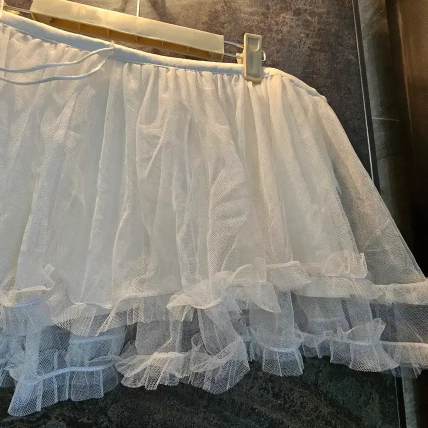 [BUNJANG] White Tiered Tulle Skirt / 화이트 캉캉 튜튜 스커트(새상품)