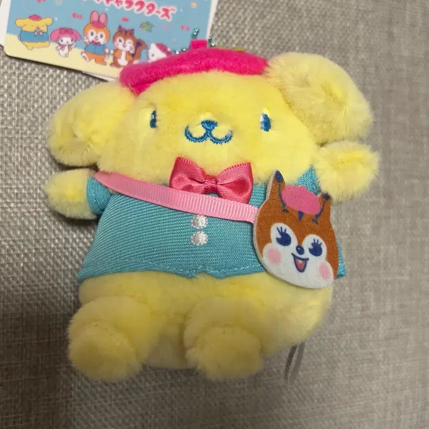 [BUNJANG] Nakajima x Sanrio Ku-pi Ramune Pompompurin Plush Keychain / 나카지마 산리오 쿠피 라무네 콜라보 폼폼푸린 인형키링