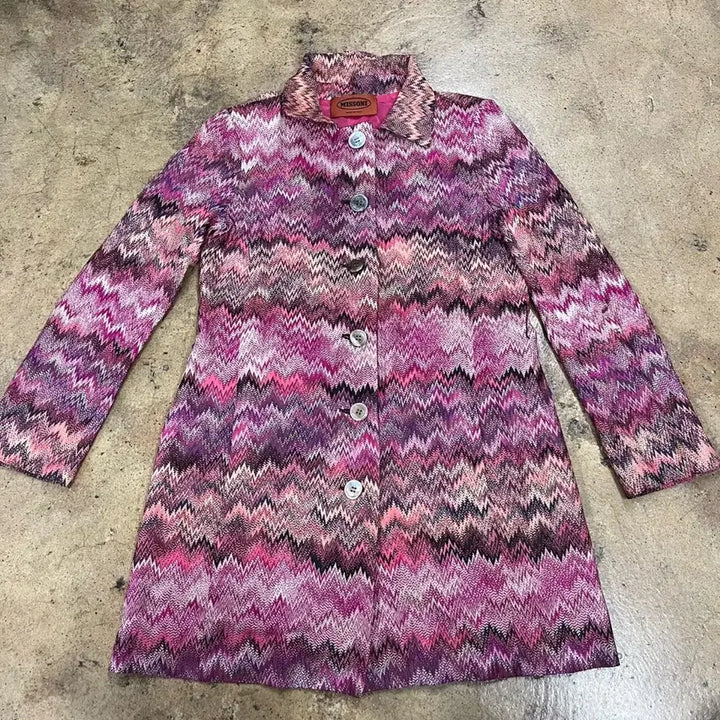 [BUNJANG] Missoni Pink Zigzag Pattern Jacket / [정품] 미쏘니 핑크 지그재그 패턴 자켓