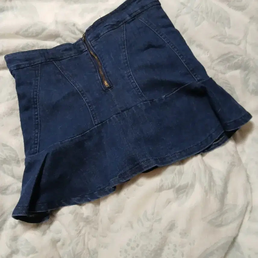 [BUNJANG] Gal Pleated Denim Mini Skirt / 갸루플리츠데님스커트