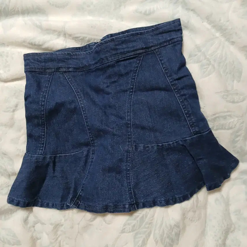 [BUNJANG] Gal Pleated Denim Mini Skirt / 갸루플리츠데님스커트