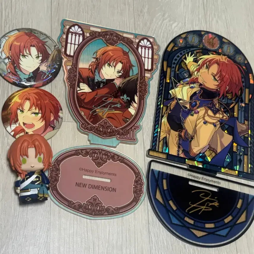 [BUNJANG] Ensemble Stars! Leo Acrylic Can Badge &amp; Figure Bundle Set / 앙스타 레오 아크릴 캔뱃지 피규어 일괄