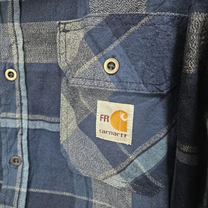 [BUNJANG] Carhartt FR Blue Check Shirt M / 칼하트 FR 블루 체크 셔츠 M