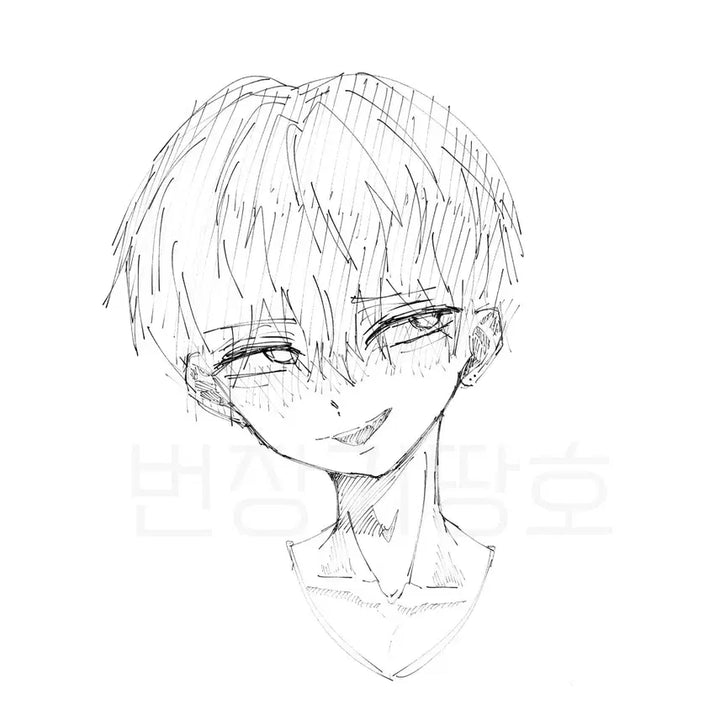 [BUNJANG] Quick Sketch Commission (Headshot, Black &amp; White) / 휘갈기는 낙서 커미션 (두상 낙퀄 흑백 러프