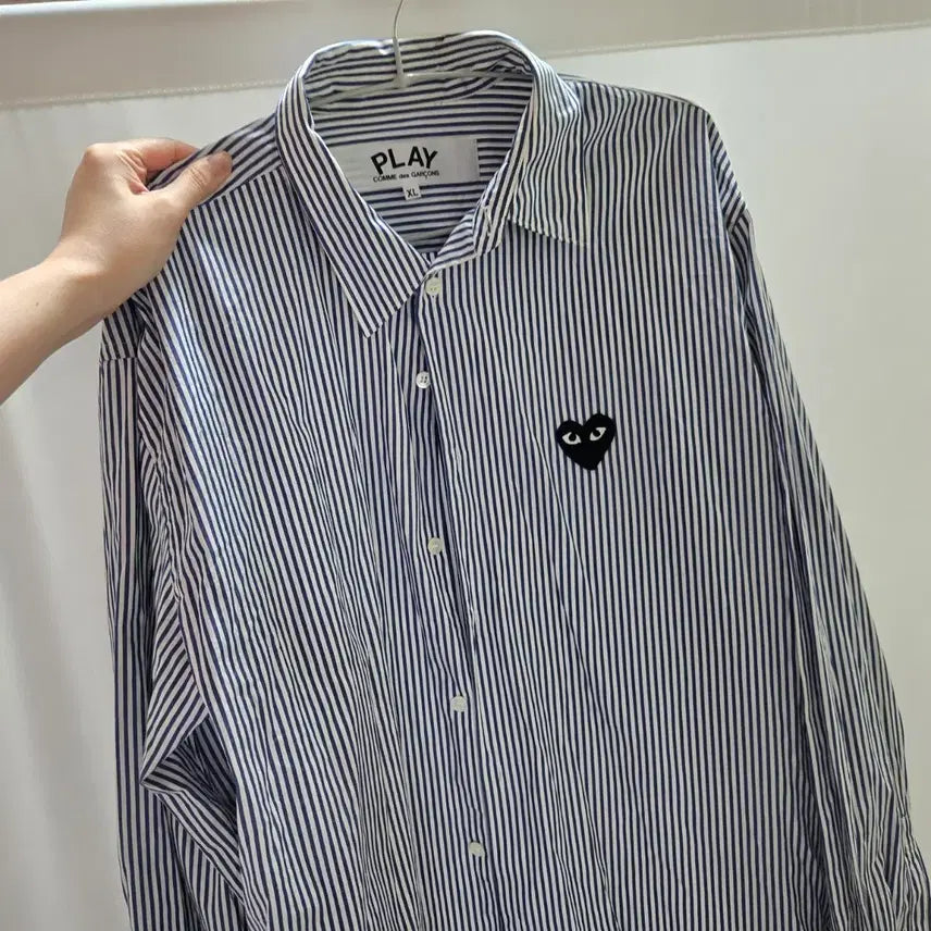 [BUNJANG] Comme des Garçons Play Stripe Shirt XL / 꼼데가르송 플레이 스트라이프 셔츠 XL 새상품