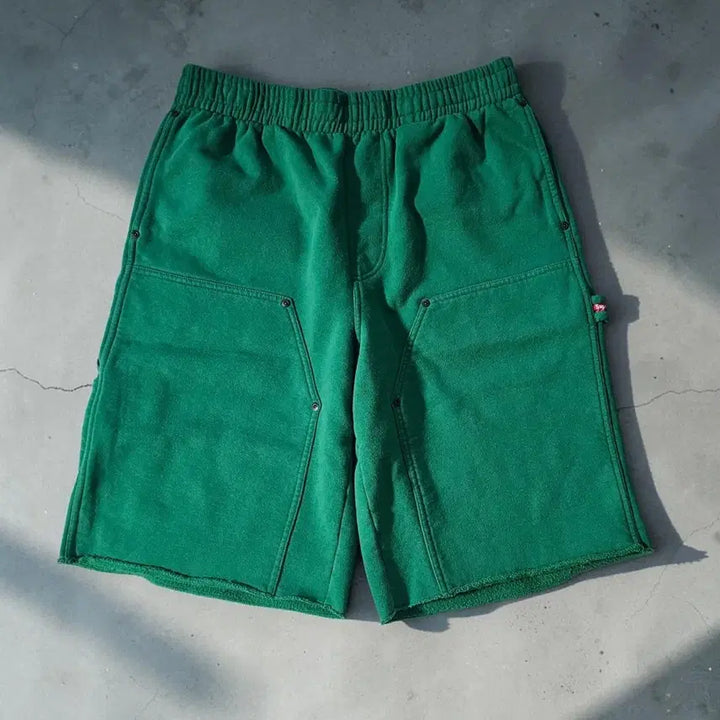 [BUNJANG] Supreme Double Knee Painter Sweatshorts Bermuda Green 26SS / 새제품M 슈프림 더블니 페인터 스웨트쇼츠 버뮤다 반바지 그린 - 26SS