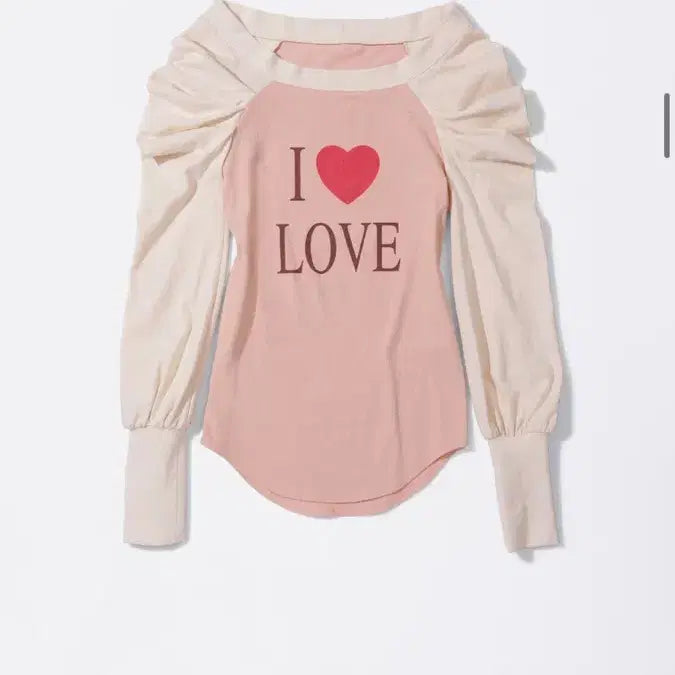[BUNJANG] Sculptor Love Off-Shoulder T-Shirt Peach S / 스컬프터 Love 오프숄더 티 피치 S