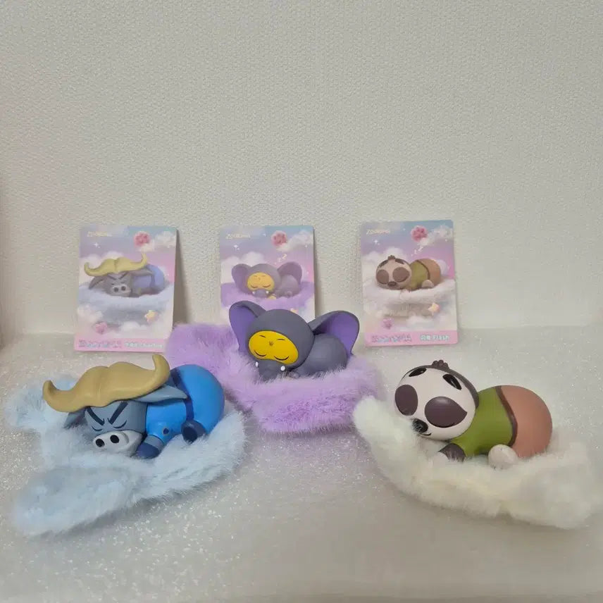 [BUNJANG] Zootopia Sleeping Figures 3-Piece Set / 주토피아 잠자는 피규어 3종 일괄