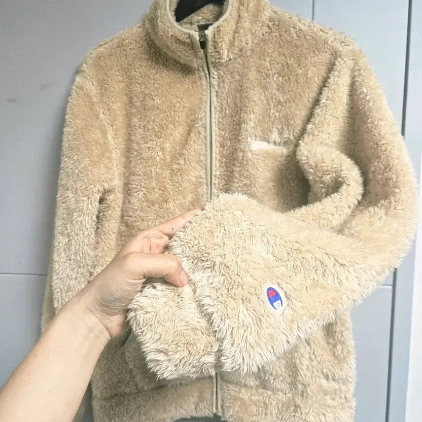 [BUNJANG] Champion Sherpa Boa Fleece Jacket (Beige, XL) / 챔피온 쉐르파 보아 후리스 (베이지/XL)