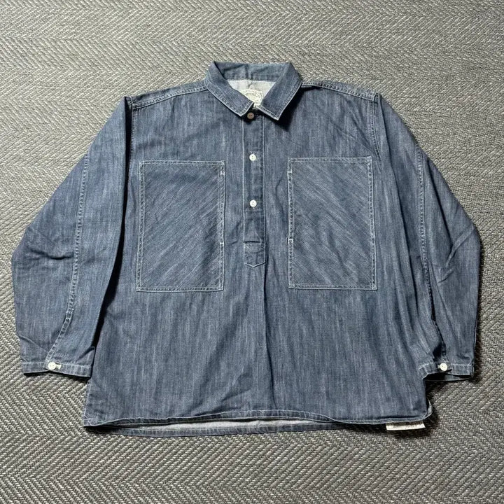 [BUNJANG] Houston USA Denim Cotton Pullover Shirt XL / 휴스턴(HOUSTON) 재팬 USA 데님 코튼 풀오버 셔츠 (XL)