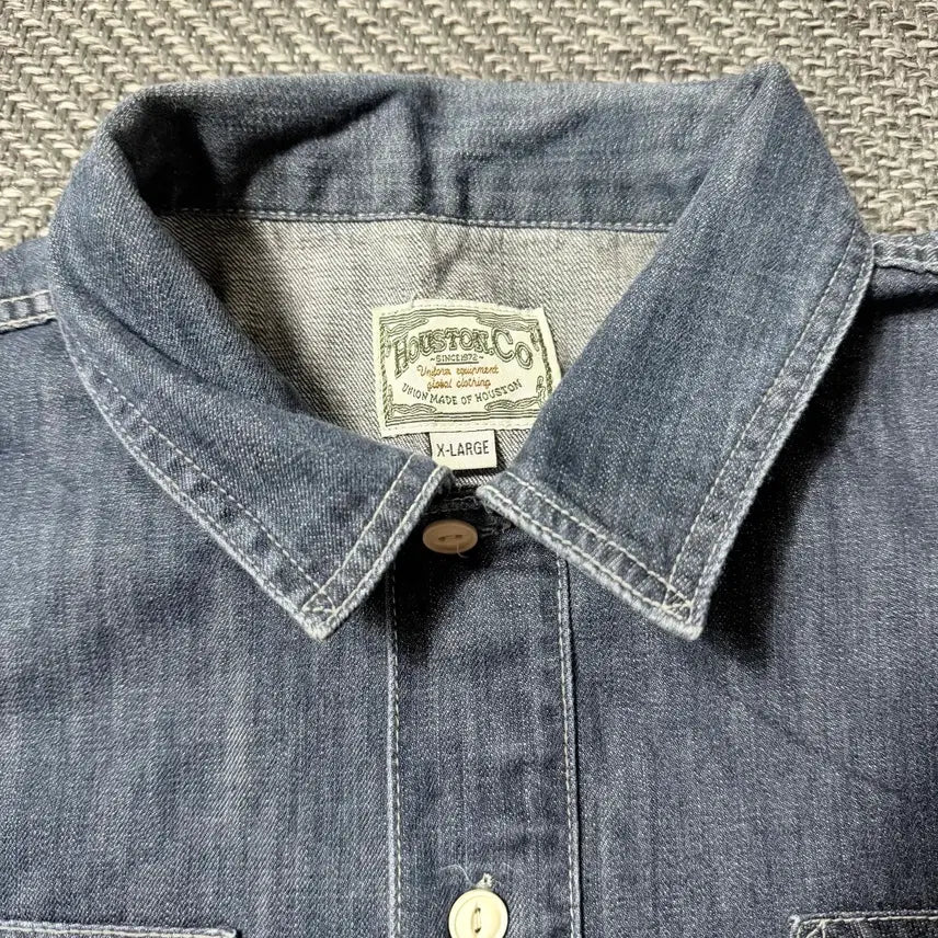 [BUNJANG] Houston USA Denim Cotton Pullover Shirt XL / 휴스턴(HOUSTON) 재팬 USA 데님 코튼 풀오버 셔츠 (XL)