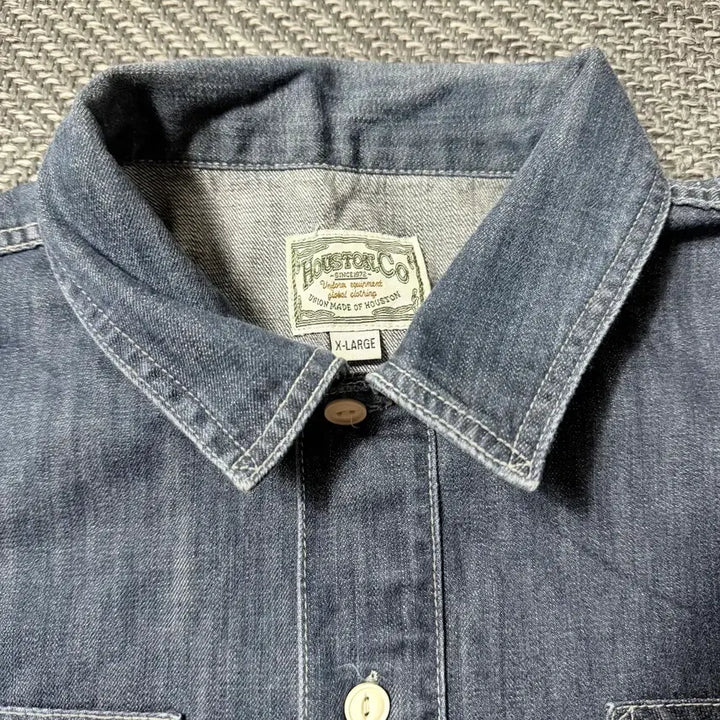 [BUNJANG] Houston USA Denim Cotton Pullover Shirt XL / 휴스턴(HOUSTON) 재팬 USA 데님 코튼 풀오버 셔츠 (XL)