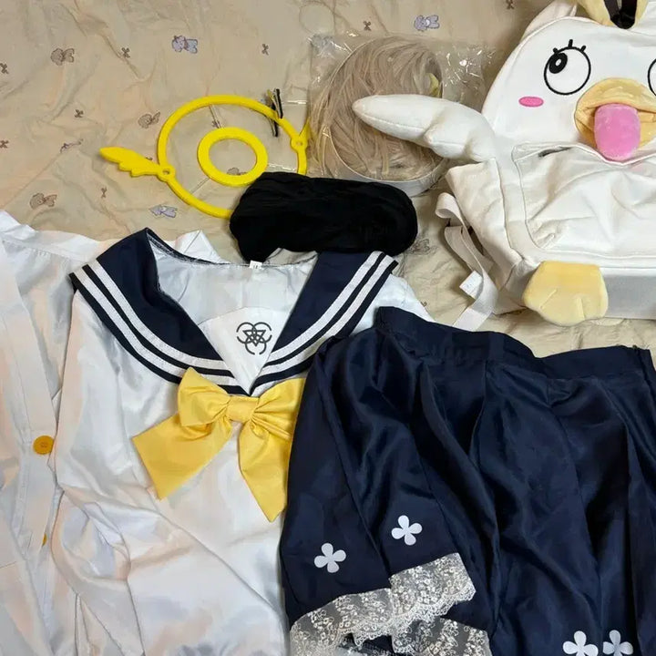 [BUNJANG] Blue Archive Hifumi Cosplay Costume L Size with Peropero Doll Bag / 블루아카이브 히후미 L 8.0