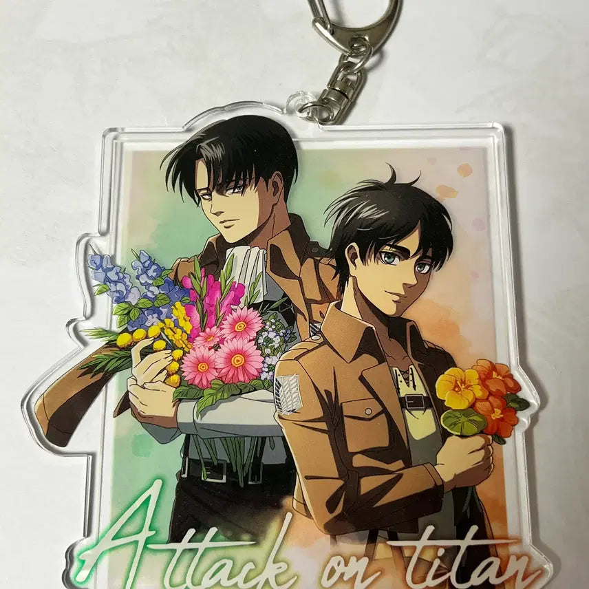 [BUNJANG] Levi Ackerman &amp; Eren Yeager Acrylic Keychain / 리바이 에렌 아크릴 키링