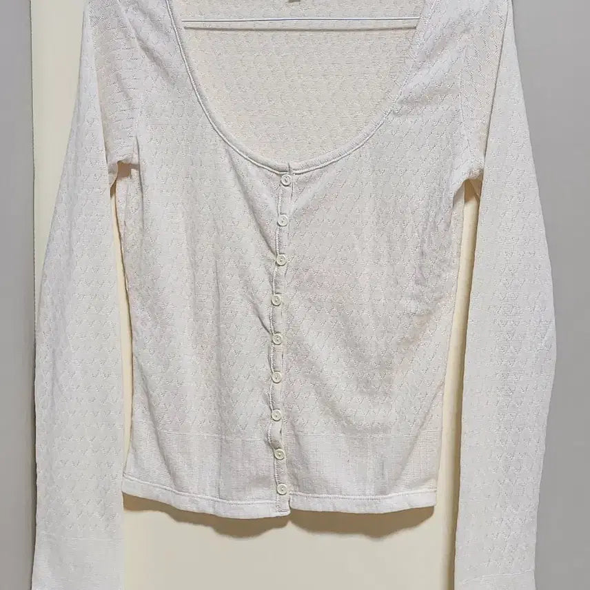 [BUNJANG] Round Neck Basic Cardigan (Ivory) / 라운드넥 기본 가디건 (아이보리)