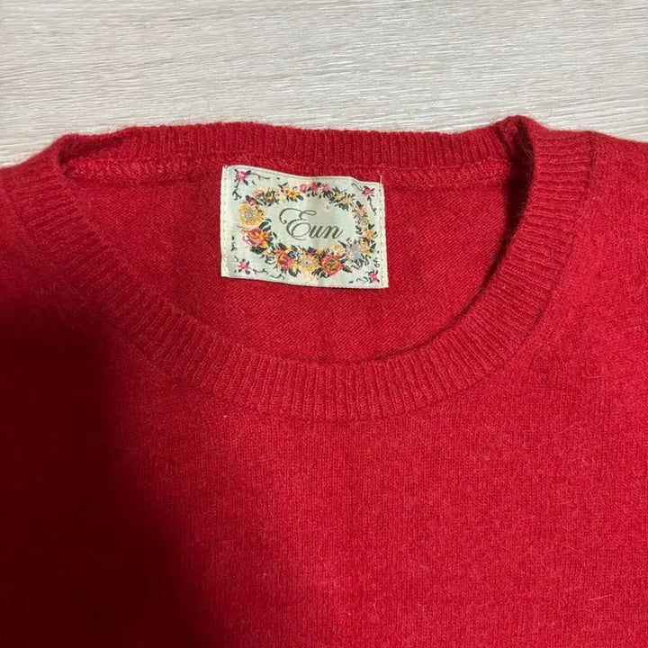 [BUNJANG] Angora Cropped Knit Sweater / 레드 앙고라 크롭 니트