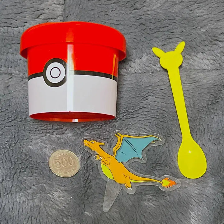 [BUNJANG] Pokemon Play Cup + Pikachu Spoon + Charizard Coated Pick (Unsealed) / (개봉) 포켓몬플레이컵+피카츄스푼+리자몽 코팅픽 1개