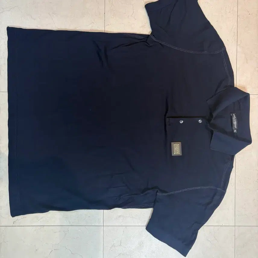 [BUNJANG] Dolce &amp; Gabbana Logo Tag Cotton Pique Polo Shirt / 돌체앤가바나 로고 태그 코튼 피케 폴로 셔츠