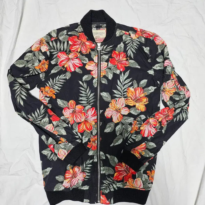 [BUNJANG] Polo Ralph Lauren Denim &amp; Supply Flower Bomber Jacket XS / 폴로랄프로렌 데님 앤 서플라이 플라워 봄버 블루종 자켓 XS