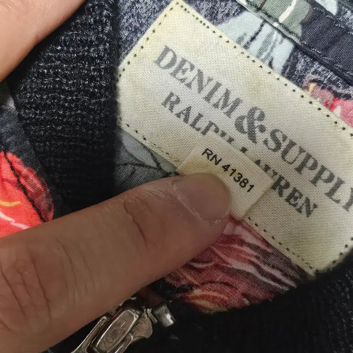 [BUNJANG] Polo Ralph Lauren Denim &amp; Supply Flower Bomber Jacket XS / 폴로랄프로렌 데님 앤 서플라이 플라워 봄버 블루종 자켓 XS