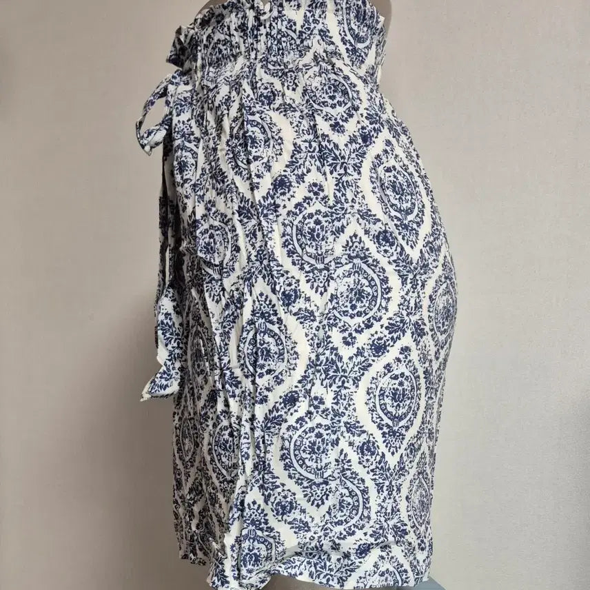 [BUNJANG] Paisley Pattern Ribbon Long Skirt (Free Size) / 페이즐리 패턴 리본 롱 스커트 프리 ms5
