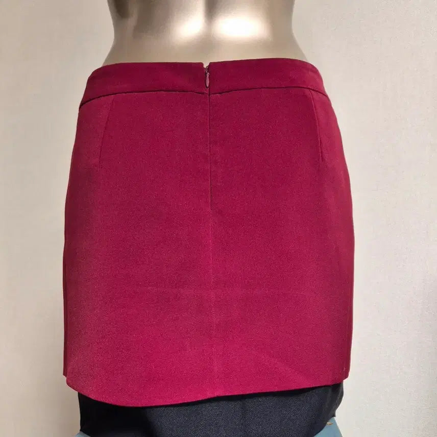 [BUNJANG] Burgundy Mini Double Layered Asymmetrical Skirt (Size 55) / 버건디 미니 이중 레이어드 언발 스커트 55