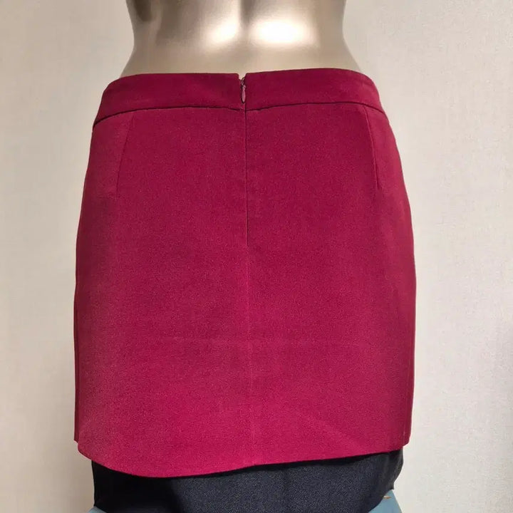 [BUNJANG] Burgundy Mini Double Layered Asymmetrical Skirt (Size 55) / 버건디 미니 이중 레이어드 언발 스커트 55
