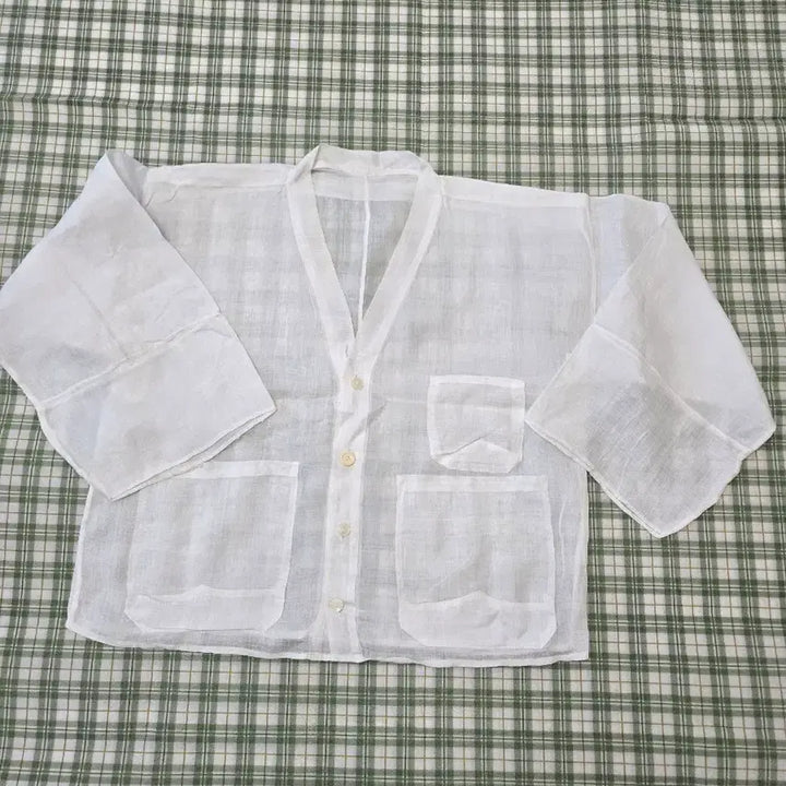 [BUNJANG] Traditional Korean White Linen Jeogori (Size 105) / 3 ㅡ오시 국산 저고리ㅡ105
