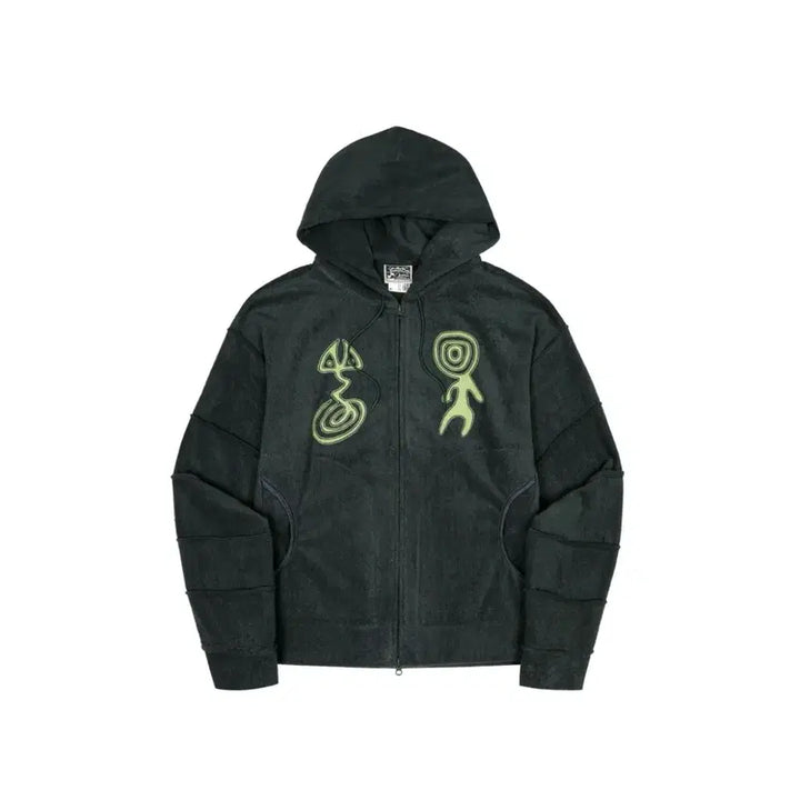 [BUNJANG] SOMEWHEREOUTSIDE Segmented Towel Hoodie Dark Green / [새상품] 썸웨어아웃사이드 SOHC 세그먼티드 타월 후드집업 다크그린