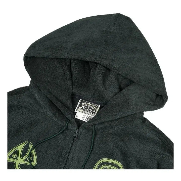 [BUNJANG] SOMEWHEREOUTSIDE Segmented Towel Hoodie Dark Green / [새상품] 썸웨어아웃사이드 SOHC 세그먼티드 타월 후드집업 다크그린