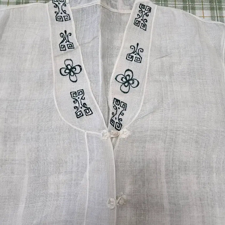 [BUNJANG] Ramie Embroidered Modern Jeogori - Size 77 / 3 ㅡ모시 자수 개량저고리  ㅡ77