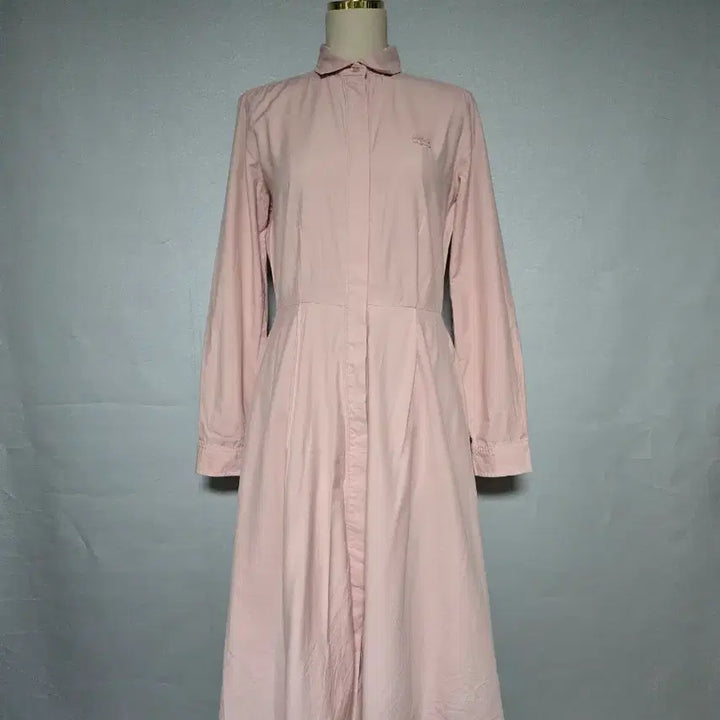 [BUNJANG] Lacoste Light Pink Long Dress Size 36 / 라코스테 연핑크 카라 롱원피스