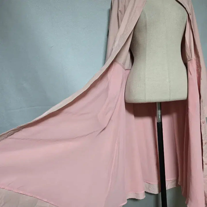 [BUNJANG] Lacoste Light Pink Long Dress Size 36 / 라코스테 연핑크 카라 롱원피스