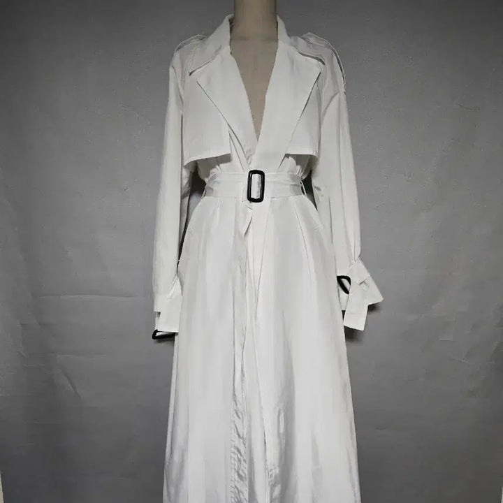 [BUNJANG] Marie Market White Long Trench Coat / 마리마켓 화이트 롱 트렌치코트