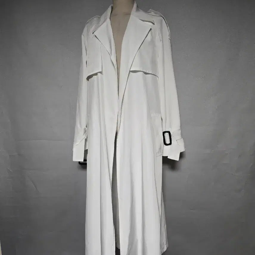 [BUNJANG] Marie Market White Long Trench Coat / 마리마켓 화이트 롱 트렌치코트