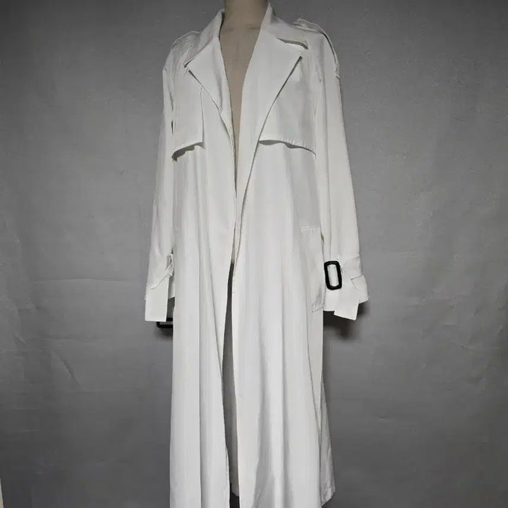 [BUNJANG] Marie Market White Long Trench Coat / 마리마켓 화이트 롱 트렌치코트