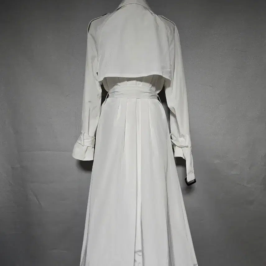 [BUNJANG] Marie Market White Long Trench Coat / 마리마켓 화이트 롱 트렌치코트