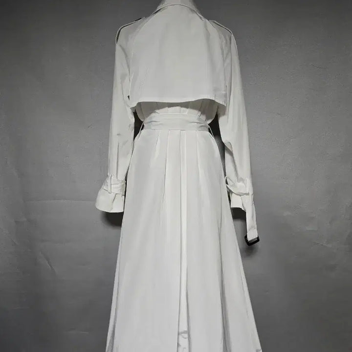 [BUNJANG] Marie Market White Long Trench Coat / 마리마켓 화이트 롱 트렌치코트