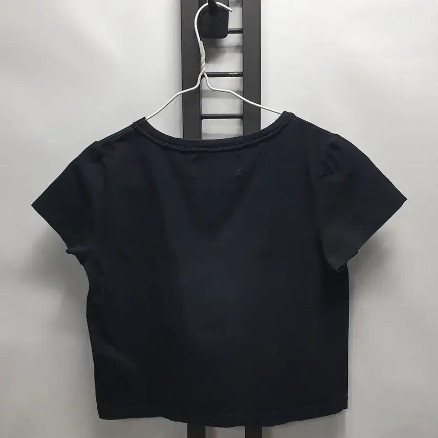 [BUNJANG] Matin Kim Cropped Short Sleeve T-Shirt Black / 마뗑킴 크롭 반팔 티셔츠 블랙