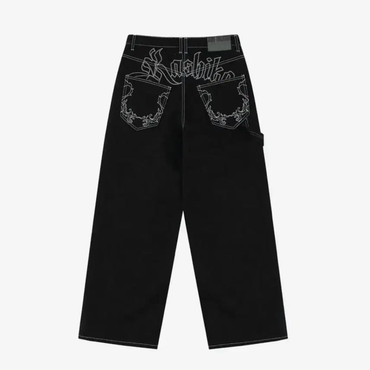 [BUNJANG] Cassico Black Denim Wide Fit Pants / 카시코 데님