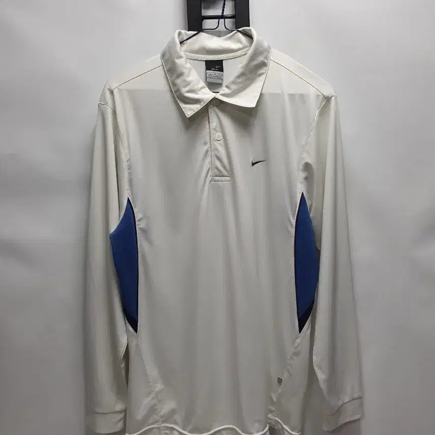 [BUNJANG] Nike Dri-FIT Long Sleeve Polo Shirt White / 나이키 긴팔 카라티 드라이핏 테니스 폴로티 화이트 L