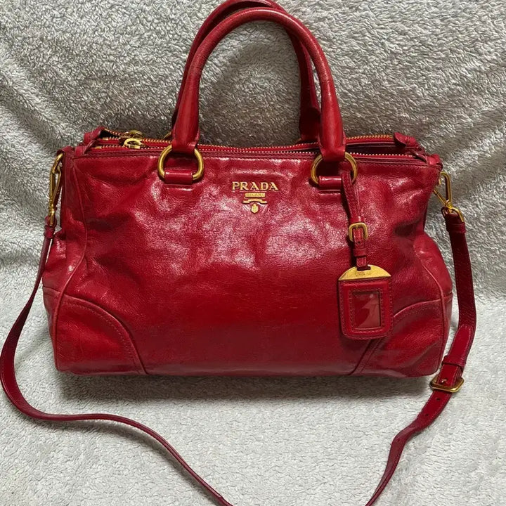 [BUNJANG] Prada Vitello Shine Tote Bag Red / (정품)프라다 비텔로샤인 토트백 레드